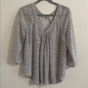LC Lauren Conrad • Sheer Floral Blouse